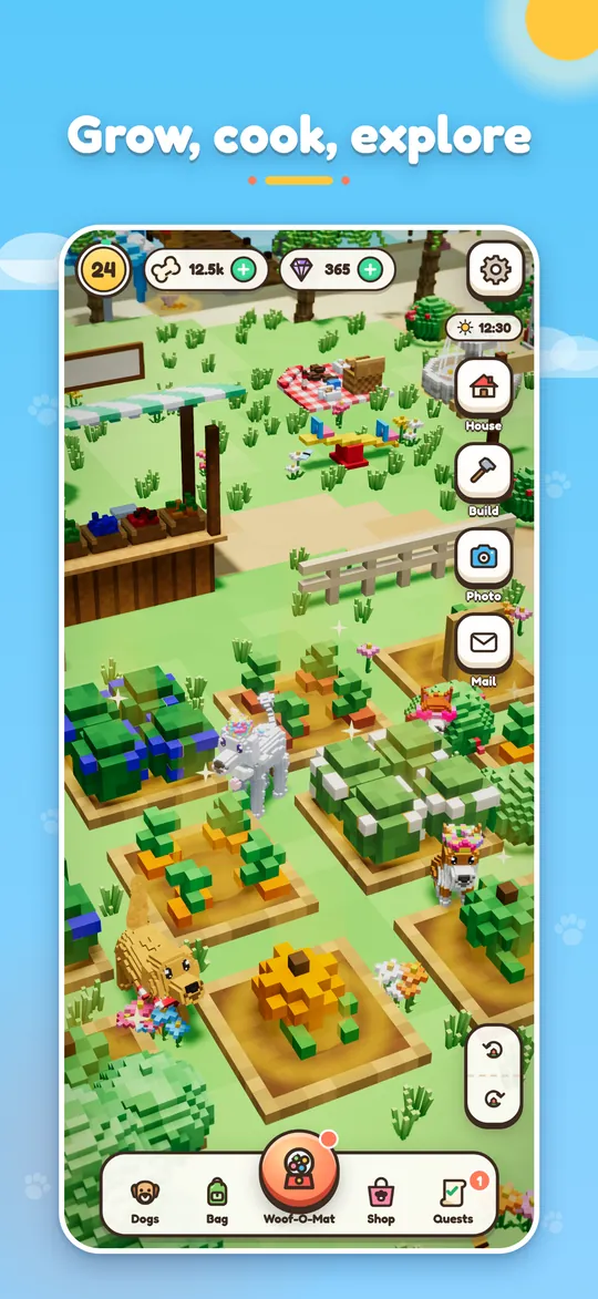 Planting, watering and harvesting