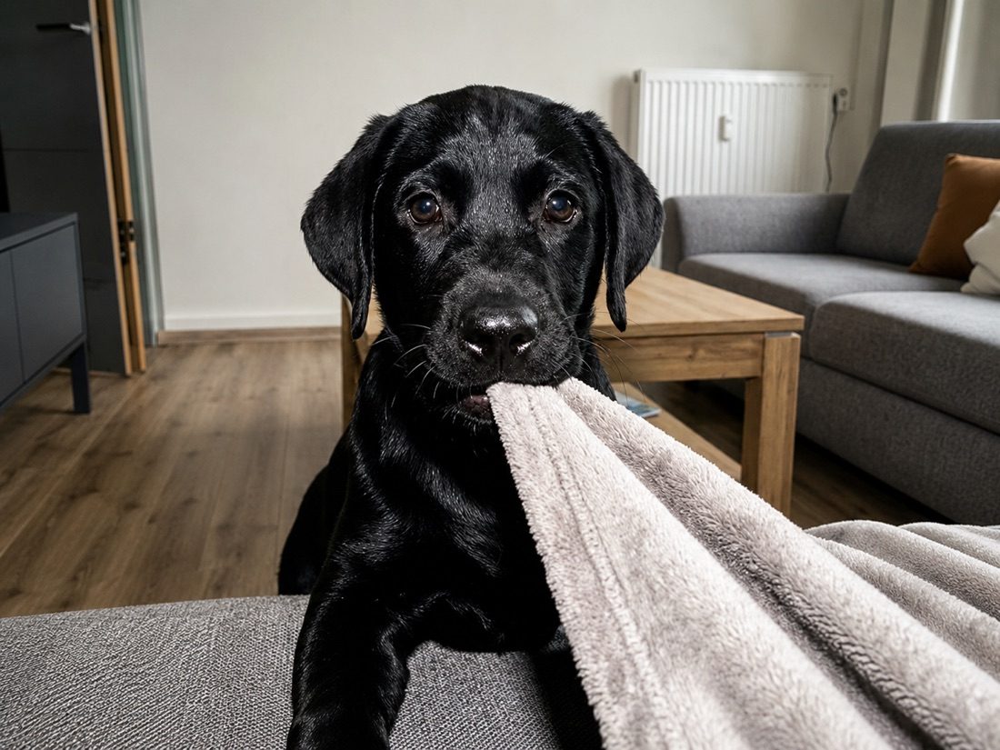 Labrador-Welpe beim Training